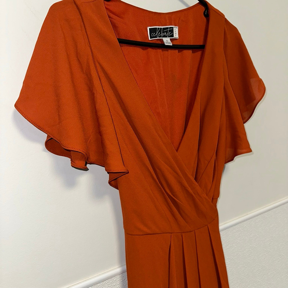 Celebrate DB Studio Burnt Orange Size 4 Women’s Wedding Formal Wrap Dress - Picture 10 of 16